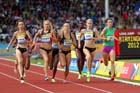 Lynsey Sharp leads the 800 metres, 2012 Samsung Diamond League, Birmingham.